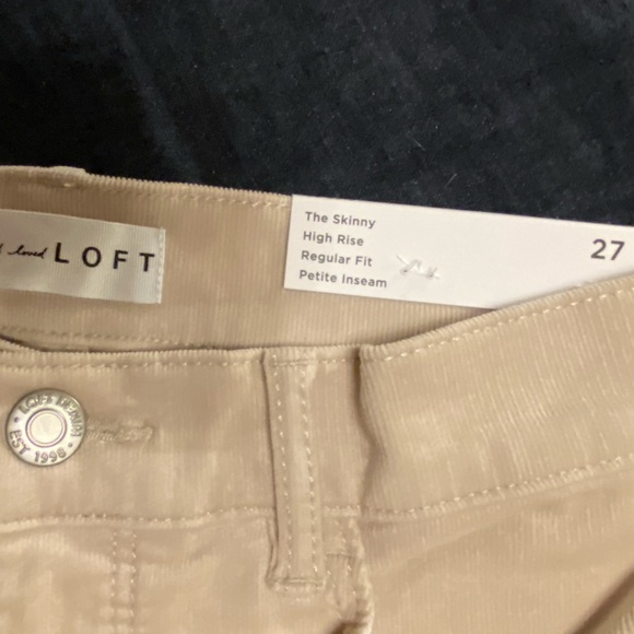 NWT Loft Corduroy Pants Cream - Picture 4 of 4